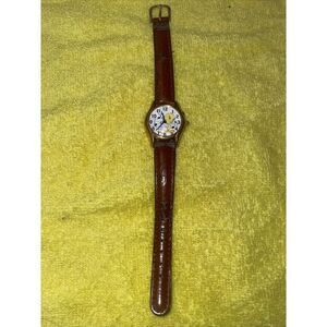 Vintage‎ tweety bird Musical Wrist Watch genuine leather brown